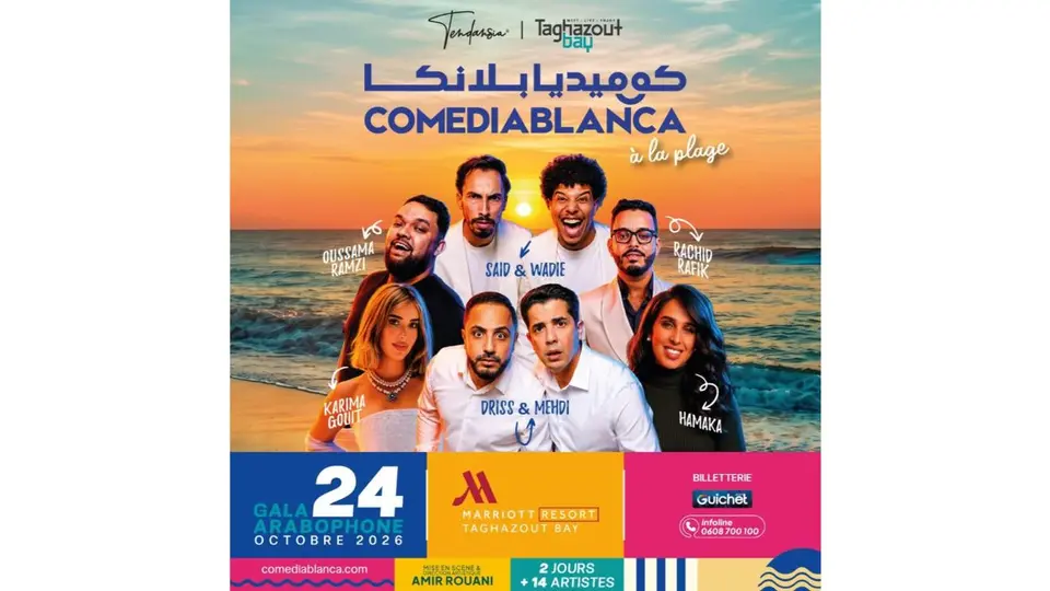Comediablanca à la plage — Gala 100 % Marocain à Taghazout Bay