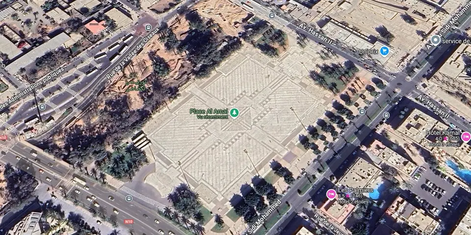 Aménagement de la place Al Amal d'Agadir (Fan zone communale) - CAN 2025 - Actualité Agadir